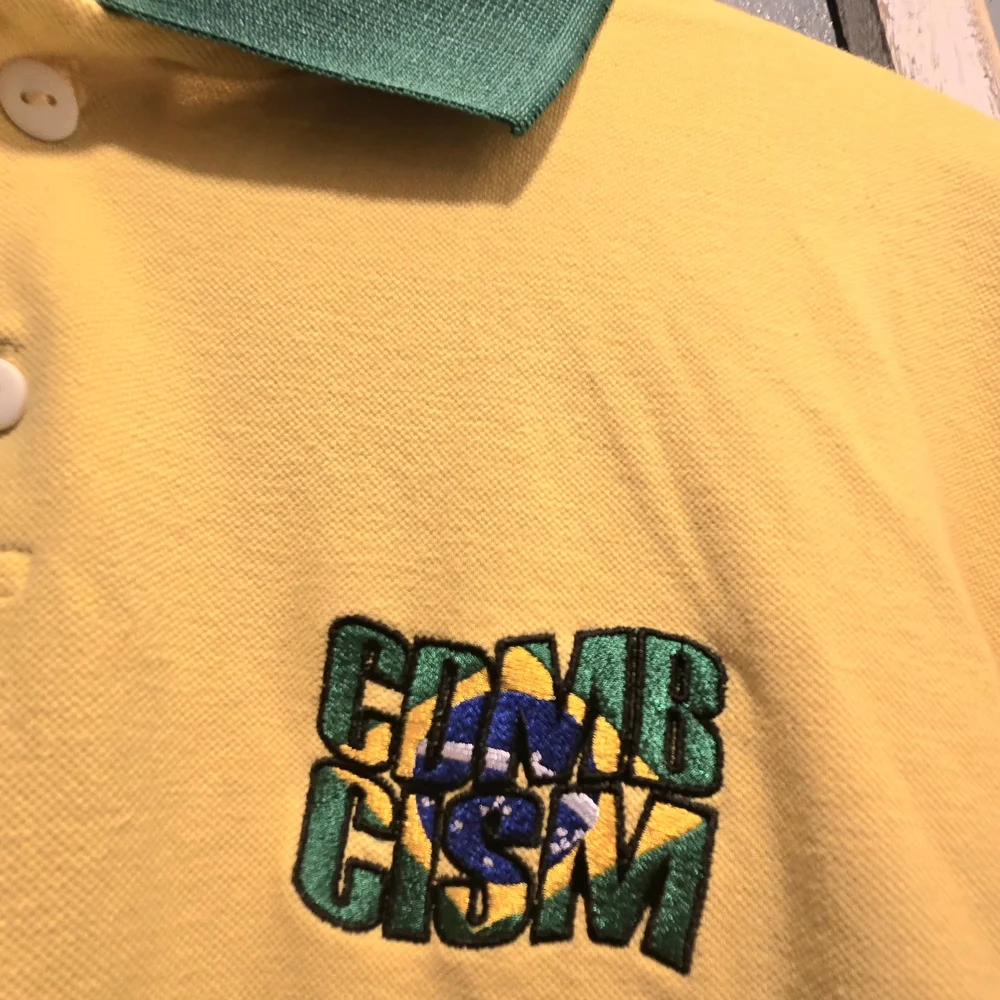 VINTAGE Rio 2011 CISM World Military Games Polo - Brazil Colors - Size G - Picture 3 of 5